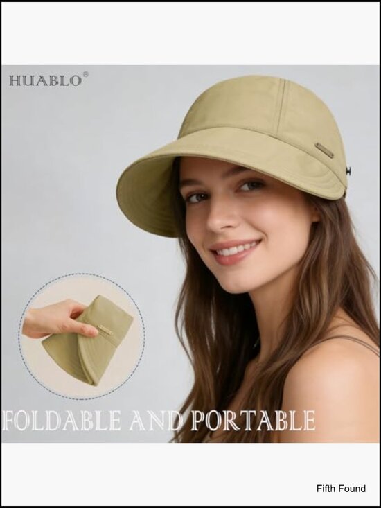 UPF 50+ Women\'s Sun Hat Wide Brim Adjustable Ponytail Packable Outdoor Cap main image 5